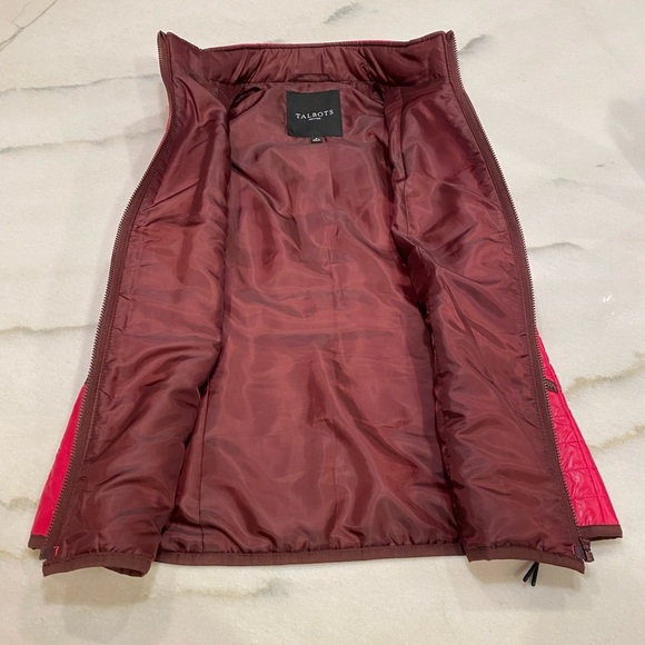 Talbots Vest Size XS Petite Pink Shiny Quilted Full Zip - Picture 8 of 13